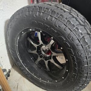 Black Off-Road Tire with Alloy Wheel